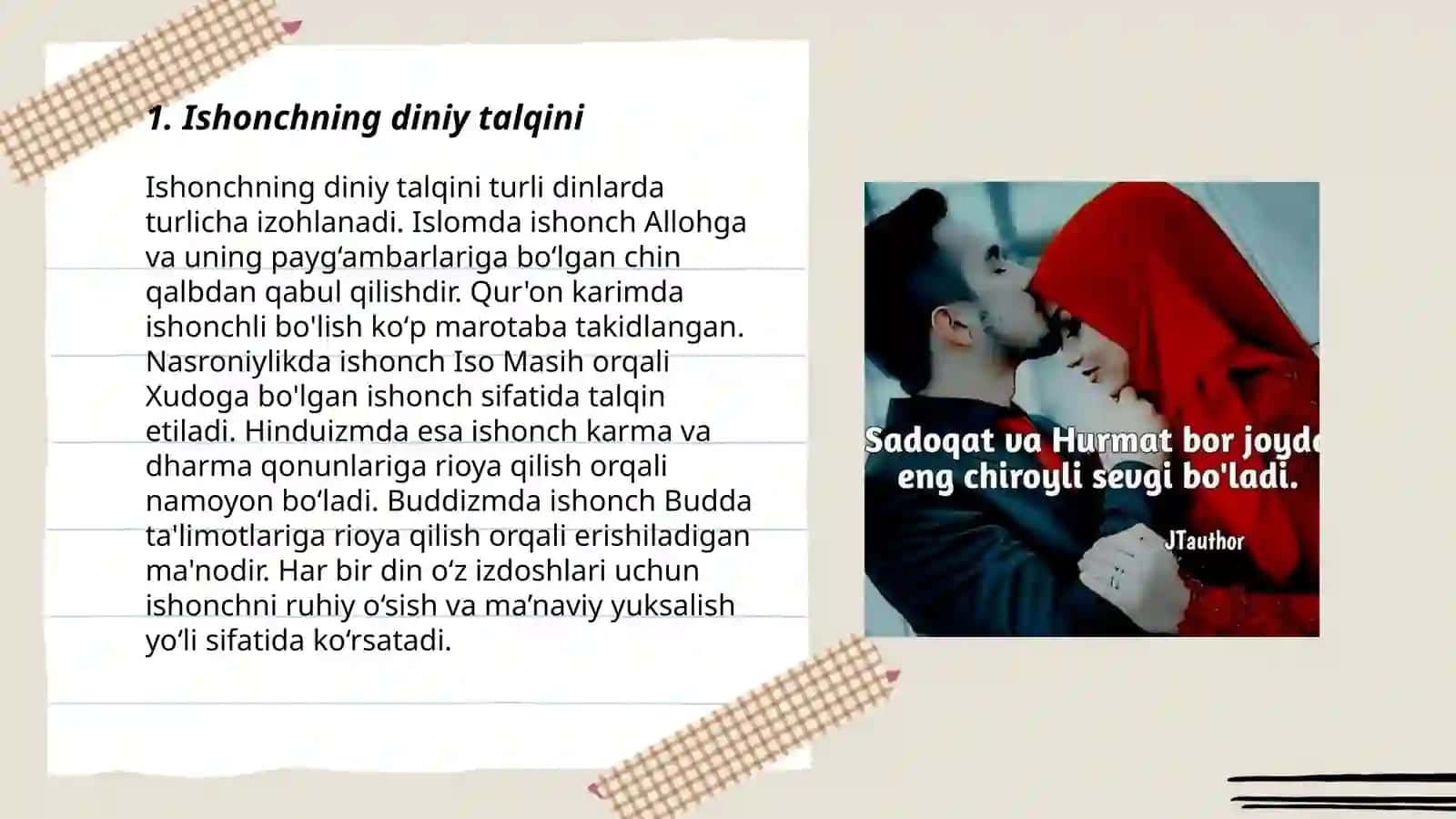 Ishonch va uning turlari diniy e'tiqod 3