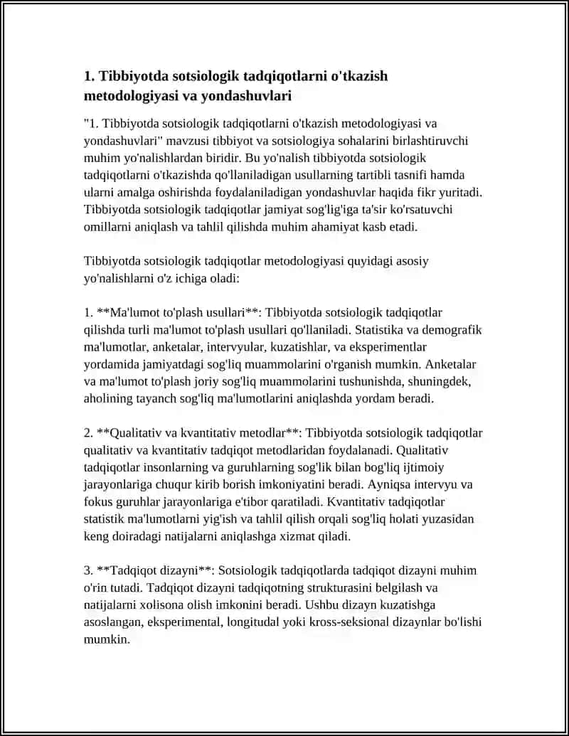 TIBBIYOTDA SOTSIOLOGIK TADQIQOTLARNI O'TKAZISH 3