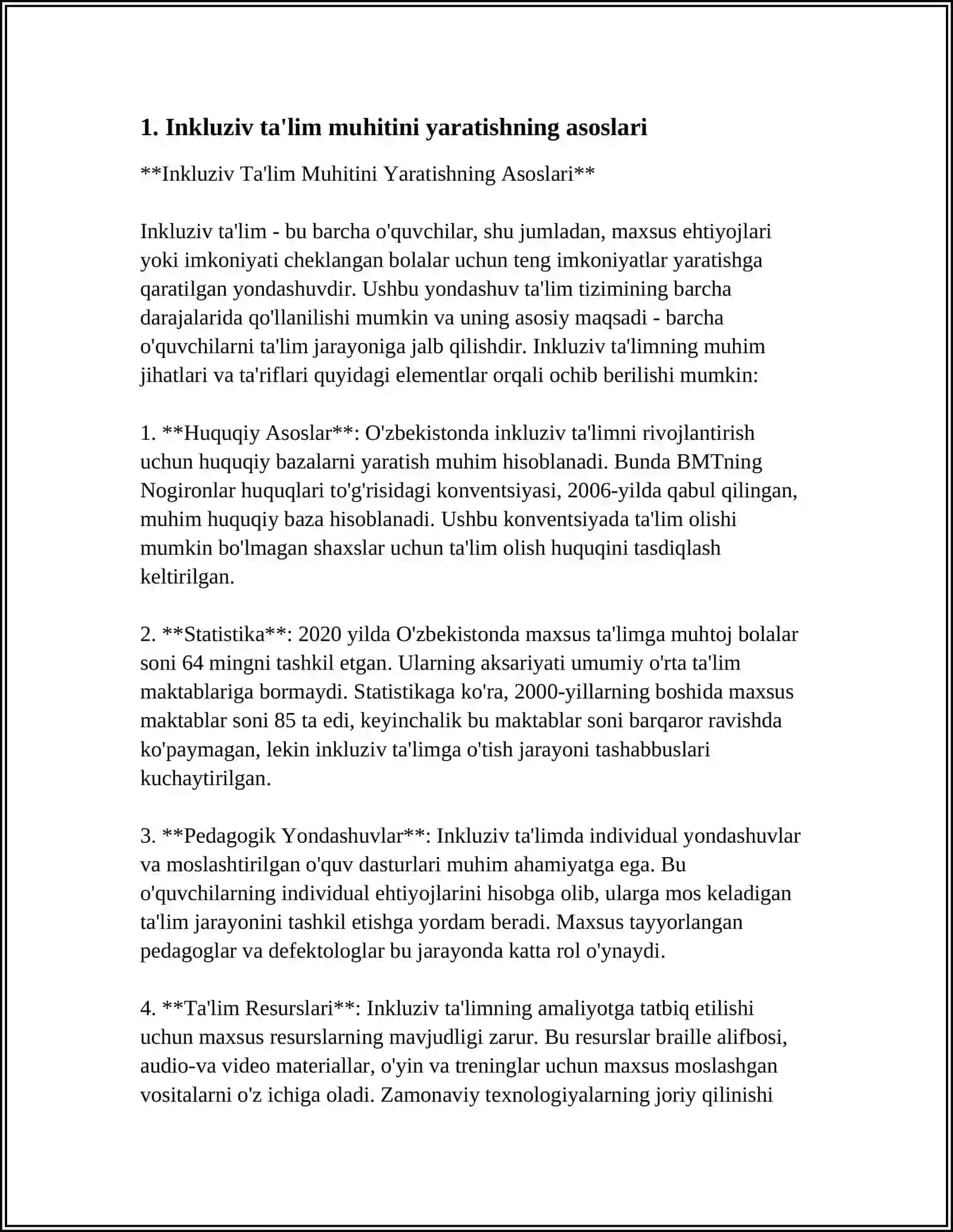 ALOHIDA YORDAMGA MUHTOJ BOLANI SAMARALI INKLYUZYASI UCHUN ICHKI SHAROITLAR 3