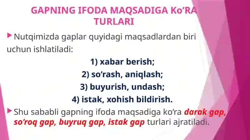 Boshlang'ich sinflarda "Gapning maqsadga ko'ra turlari" mavzularini o'rganishda kreativ metod va usullar 3