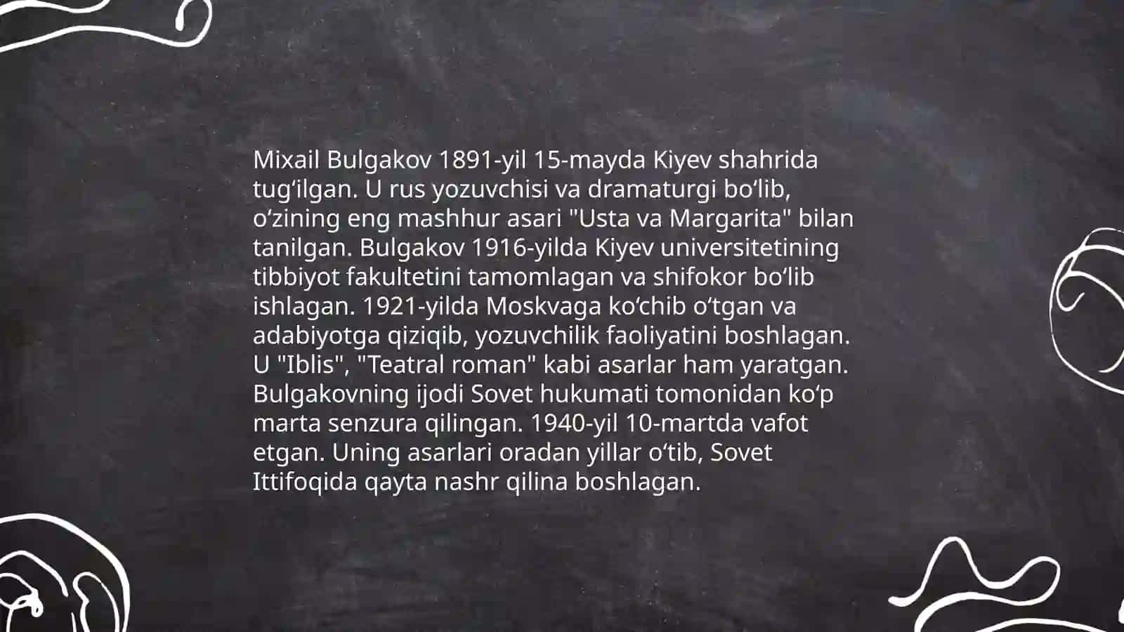Mixail Bulgakovning hayoti va ijodi uning "Ityurak" asari tahlili 3