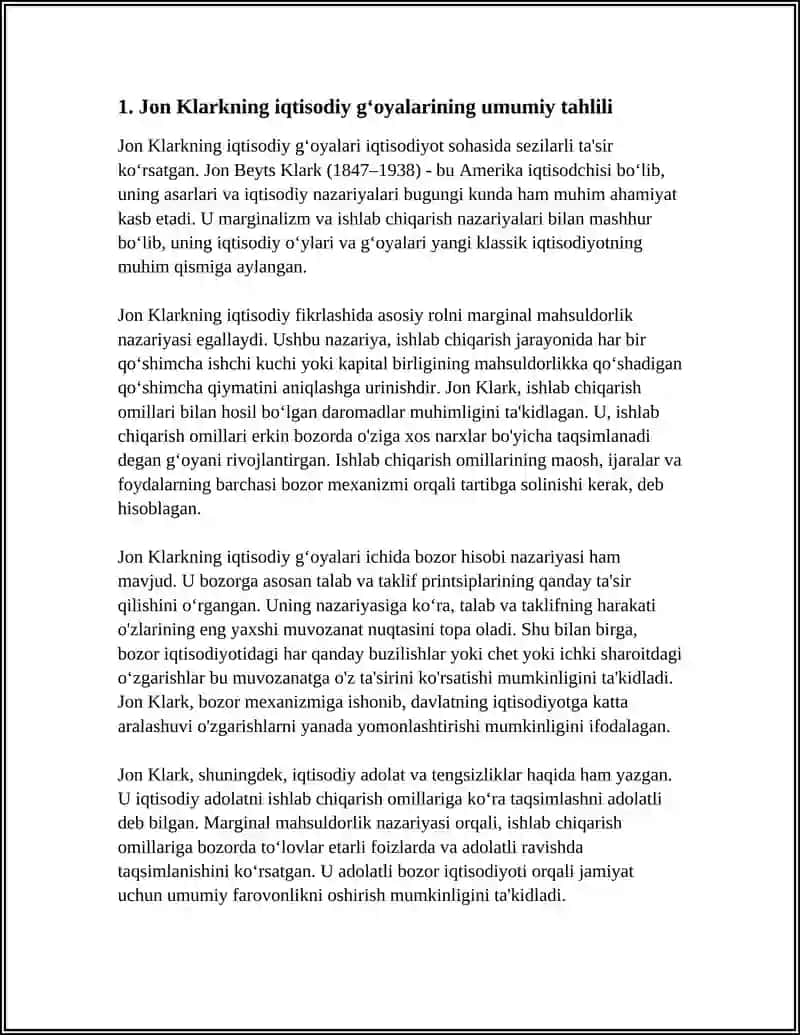 JON KLARK IQTISODIY GʻOYALARI 3