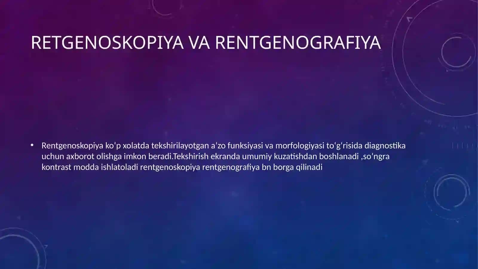 Ovqat hazm qilish tizimi kasalliklari, radiologik tekshirish usullari va ularning afzalliklari va ahamiyati 3