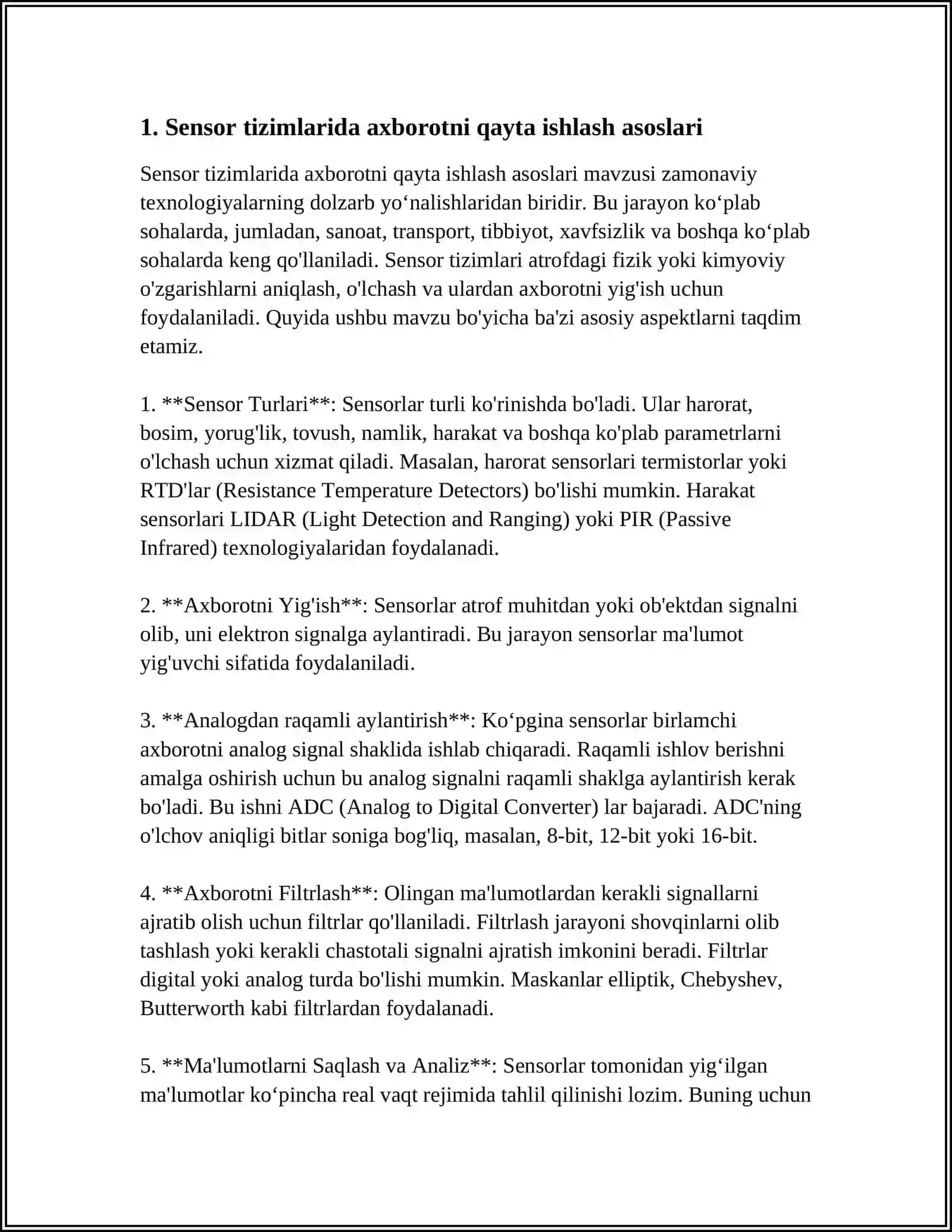 SENSOR TIZIMIDA AXBOROTNI QAYTA ISHLASH MEXANIZMLARI 3