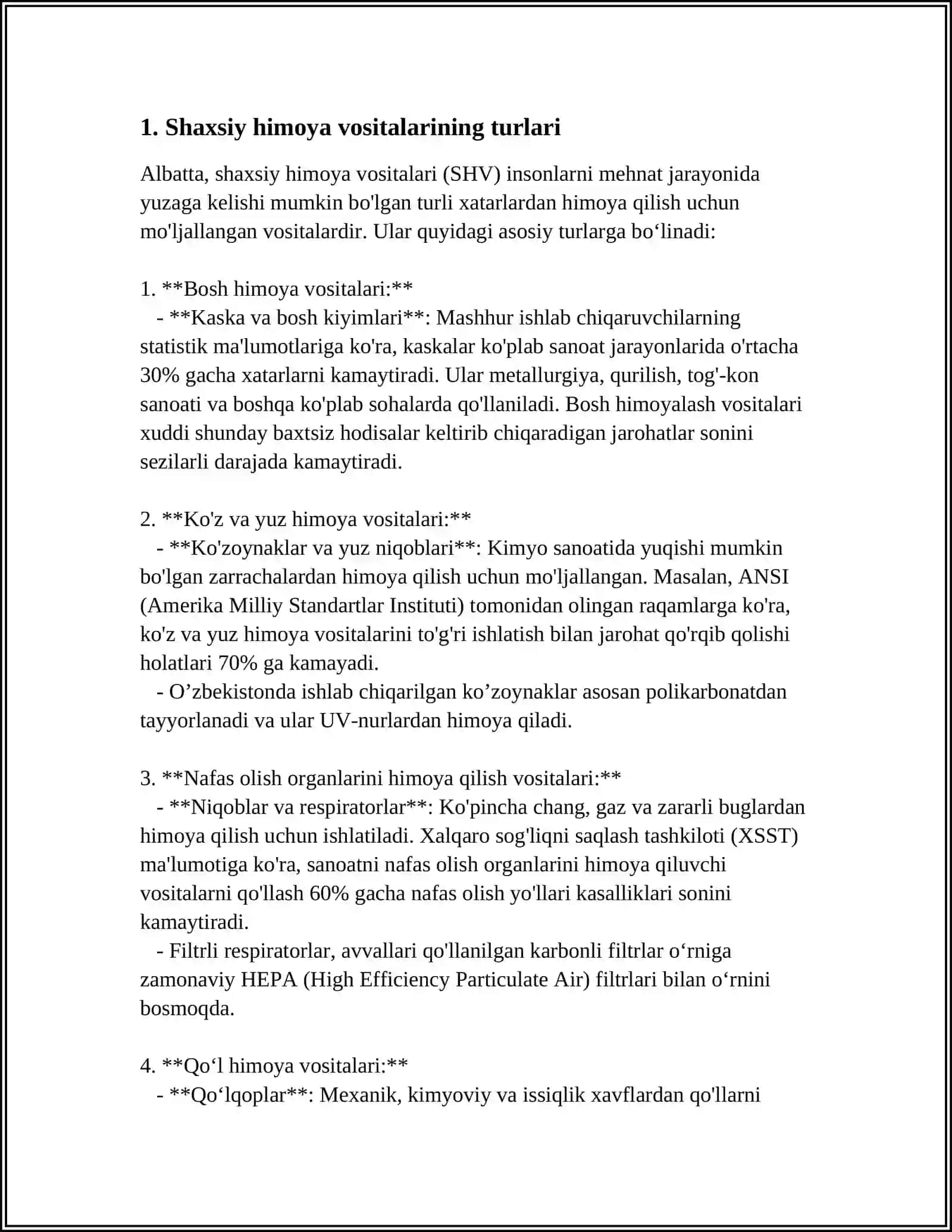 SHAXSIY HIMOYA QILISH VOSITLARINI TANLASH VA BUYURTMA BERISH 3