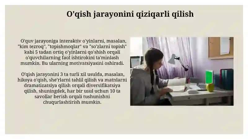 Sinfda va uyda darslik bilan ishlash usullari 3
