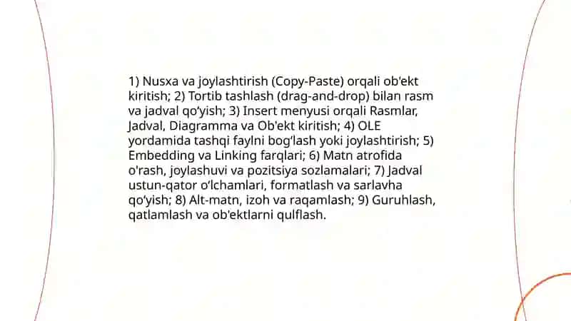 Abyektlar rasmlar jadvalar quyish 3