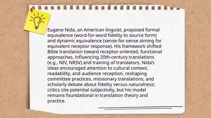 Eugene Nida’s Dynamic and Formal Equivalence in Bible Translation 3