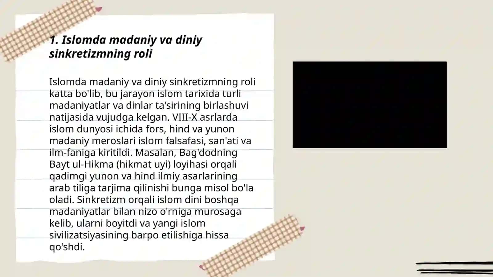Islom va bashqa diniy aqidalar sinkretlashuvi natijasida shakllangan diniy ta'limotlar tarixi 3