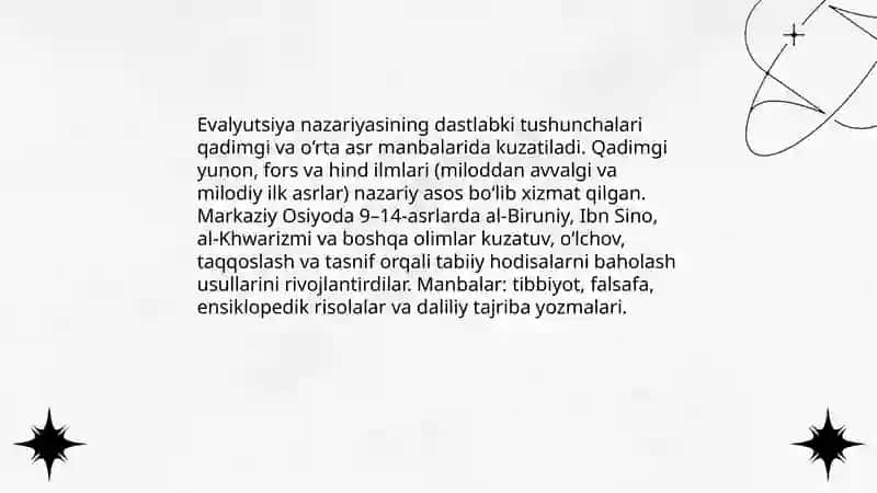 Evalyutsiya nazariyasining rivojlantirish tarixi 3
