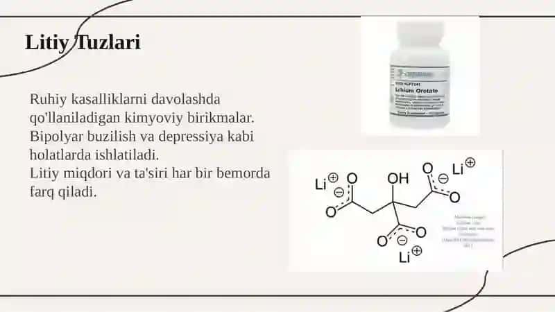 Litiy Tuzlari va Sedativ Vositalarning Ta'siri 3