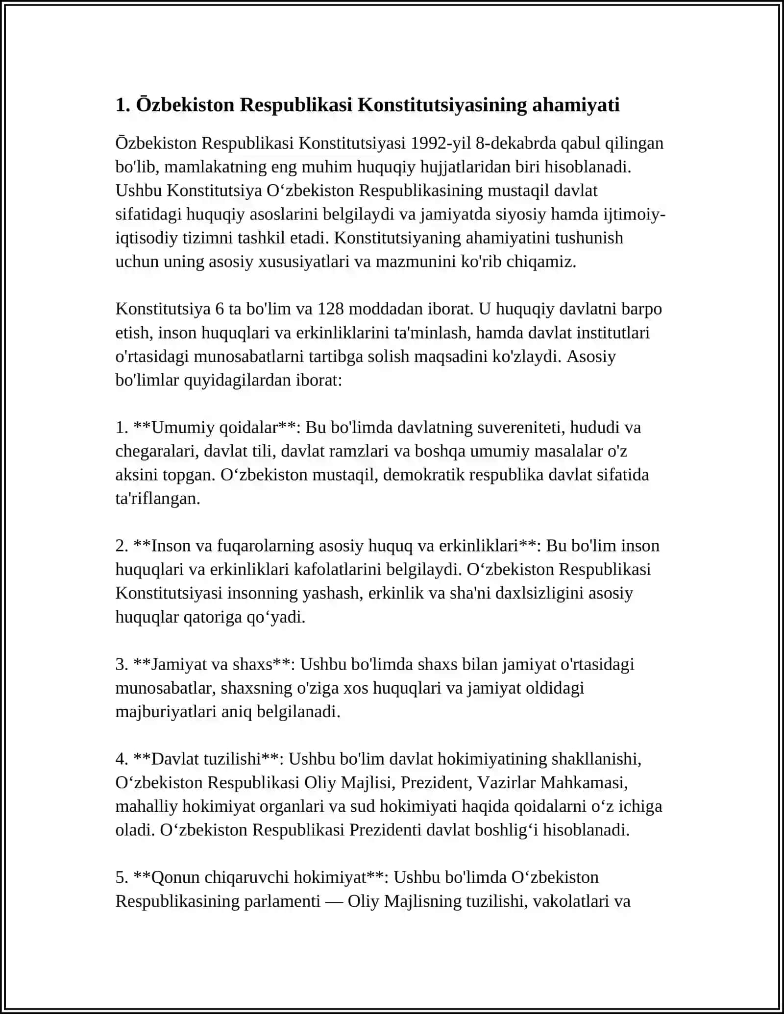 ŌZBEKISTON RESPUBLIKASI KONSTITUTSIYAVIY HUQUQ NORMALARI TUSHUNCHASI MANBALARI TIZIMI 3