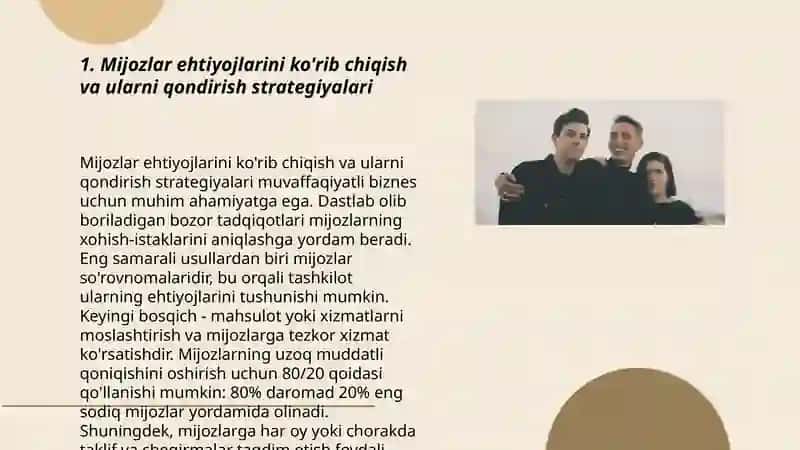 Oboy do'koni xizmati sifatini yaxshilash va keyingi bosqich 2035 yil 3