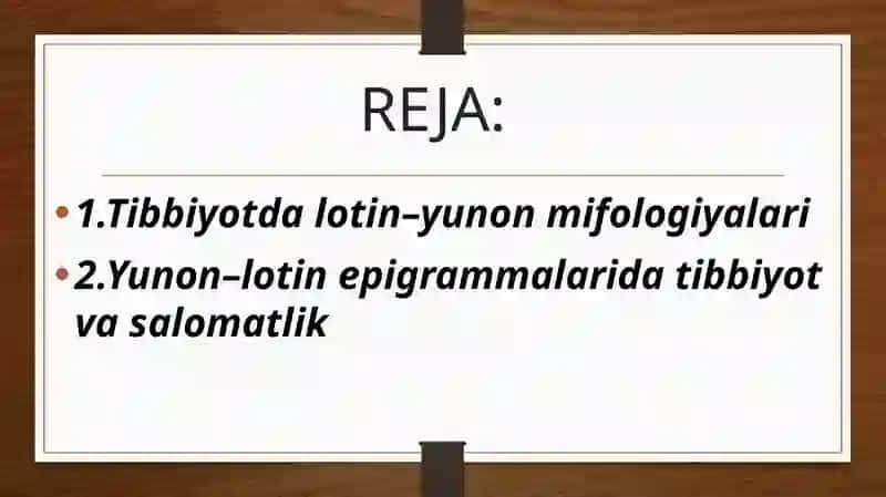 Tibbiyotda lotin–yunon mifologiyalari. Yunon–lotin epigrammalarida tibbiyot va salomatlik 3