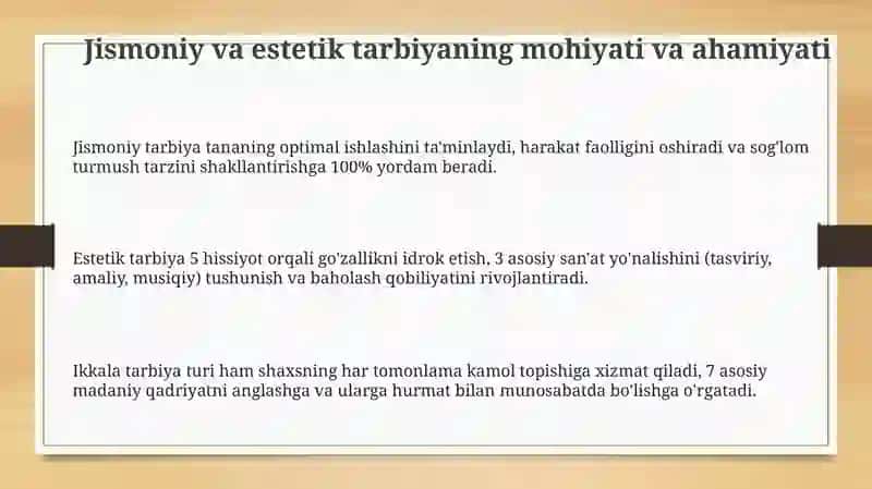 Jismoniy va Estetik Tarbiya 3