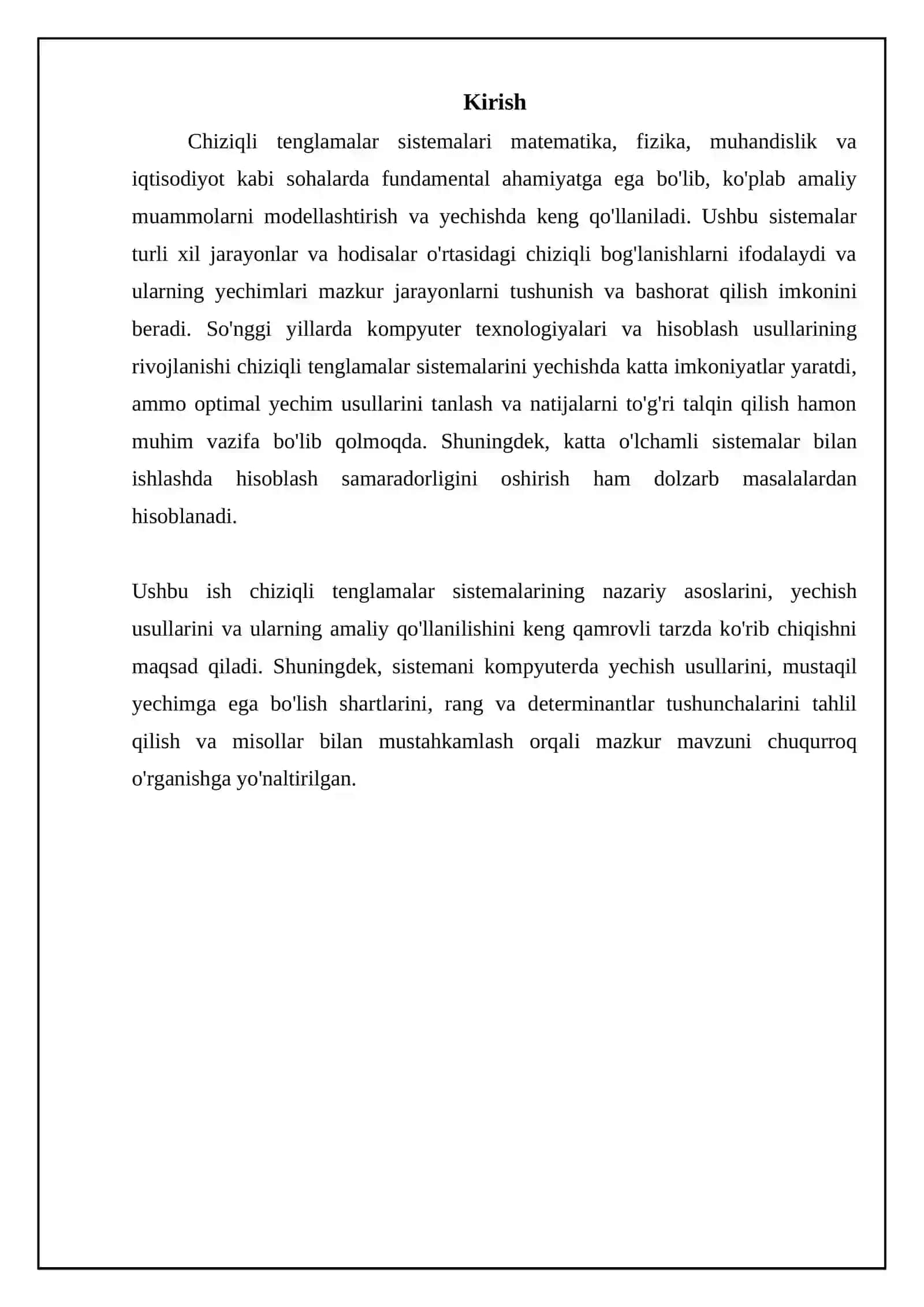 Chiziqli Tenglamalar Sistemalari: Asosiy Tushunchalar va Ifodalash Usullari 3