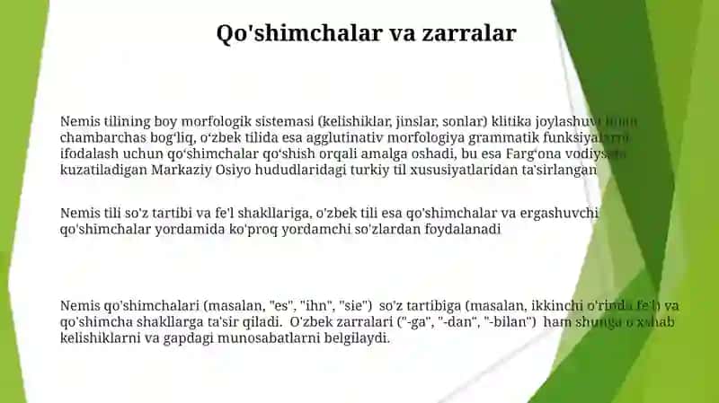 Nemis va o'zbek tillarida morfologiya masalalari 3