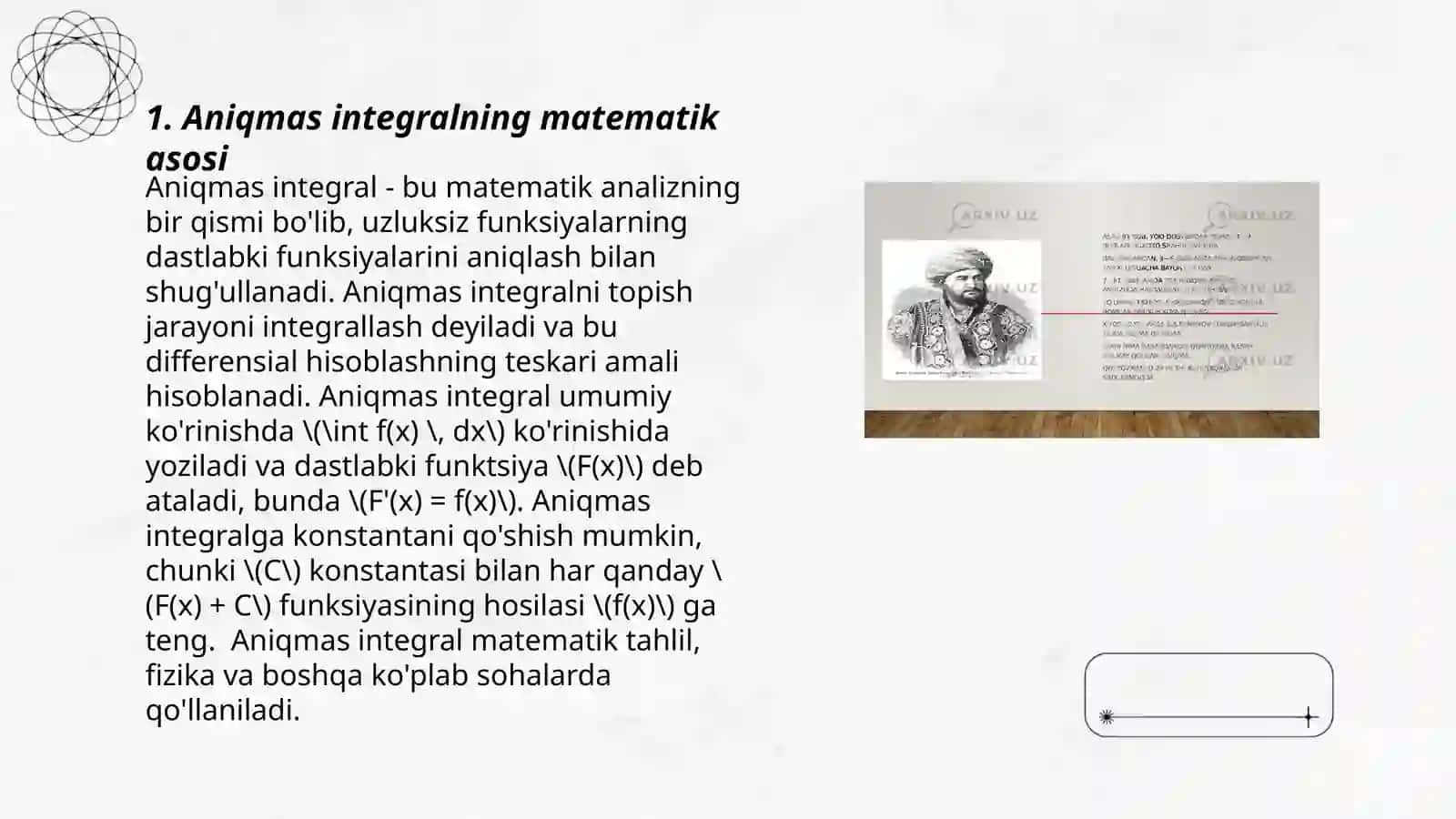 Aniqmas integral va uning tadbiqlariga oid kasbiy konteksdagi masalalar 3