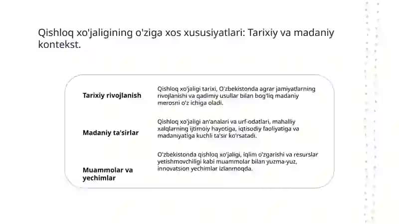 Qishloq xo'jaligining o'ziga xos xususiyatlari 3