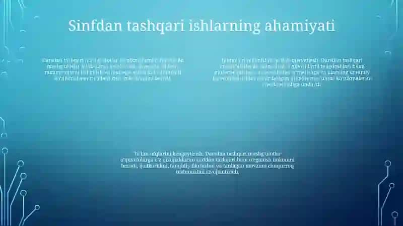 Sinfdan Tashqari MashgʻUlotlarning TaʼLim Tarbiya Jarayonida Tutgan OʻRni 3