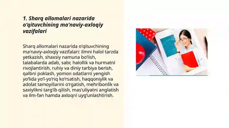 Sharq mamlakati allomalarining oʻqituvchilik kasbiga oid ilk qarashlari 3