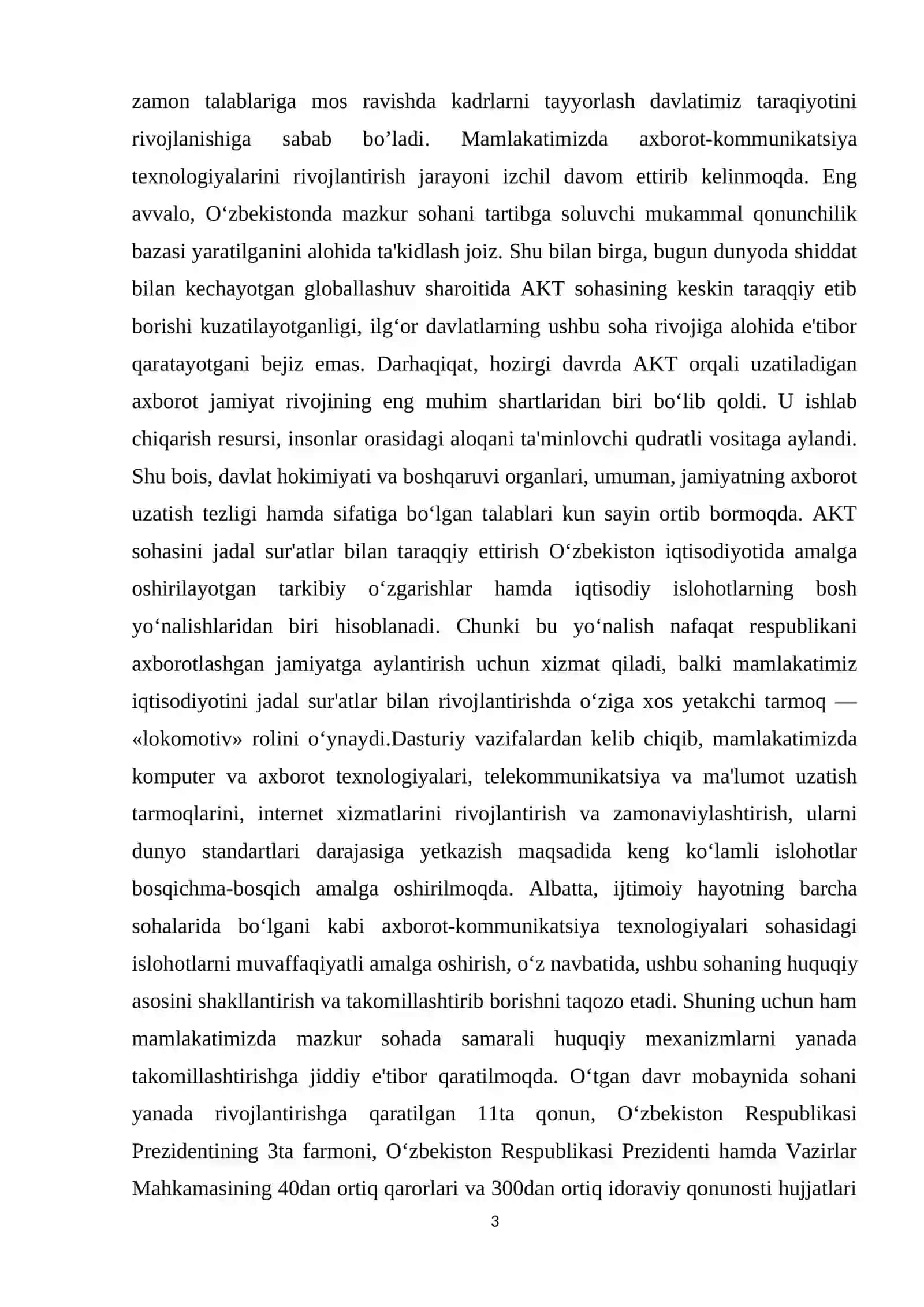 MA’LUMOTLAR BAZASI TEXNOLOGOYALARI FANIDAN 3