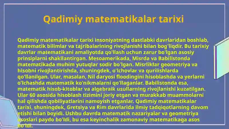 Qadimiy matematikalar tarixi 3