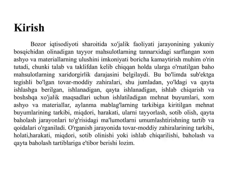 Tovar-moddiy zaxiralar hisobi 3