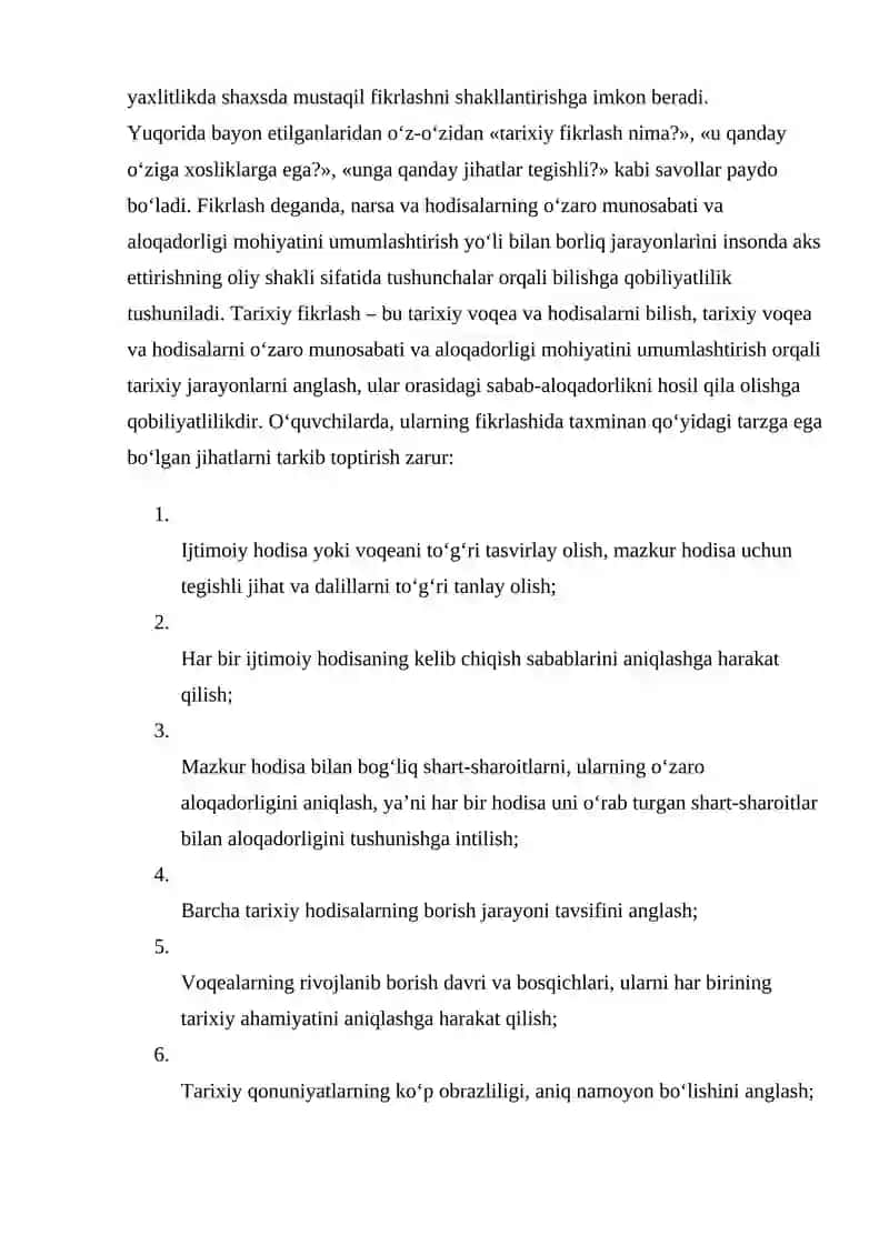 Tarixiy tafakkurini shakllantirish 3