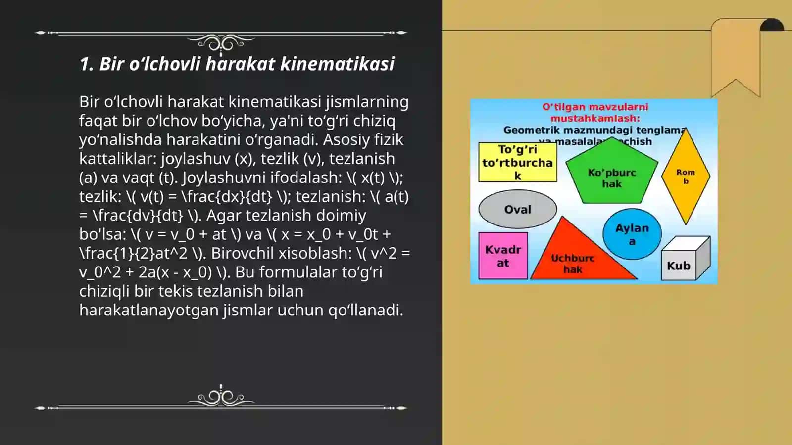 Harakatlar kinomatikasiga doir masalalar 3