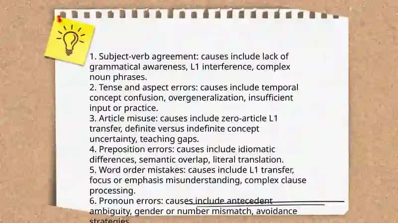 Workshop on error analysis in Grammar and Vocabulary 3