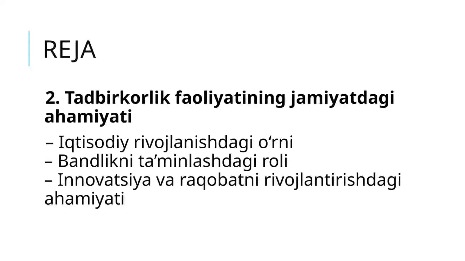 Tadbirkorlikga Foiliyatga Kirish 3