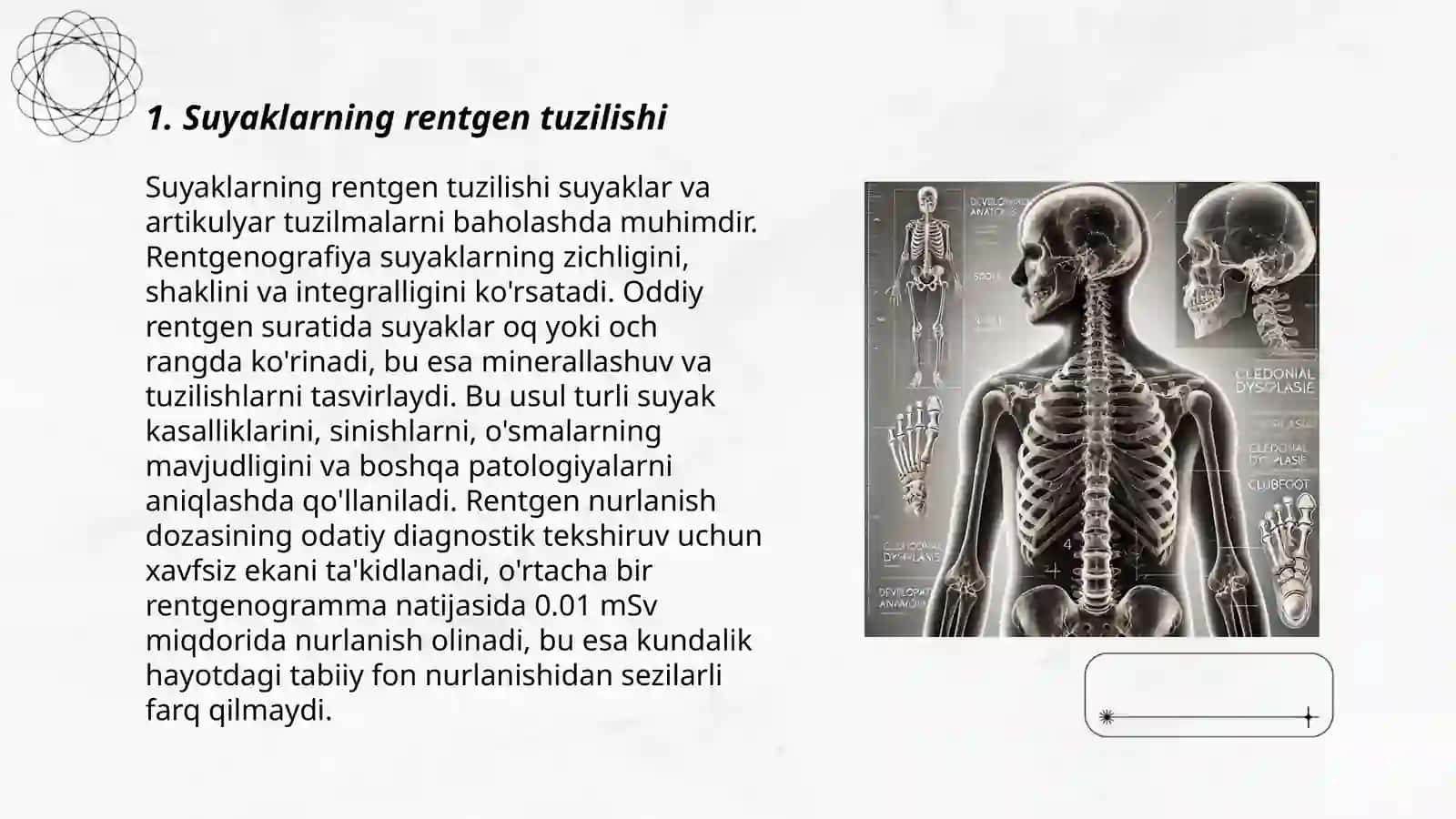 Skelet suyaklarining rentgenanatomiyasi. Skeletning rivojlanish anomaliyalari 3