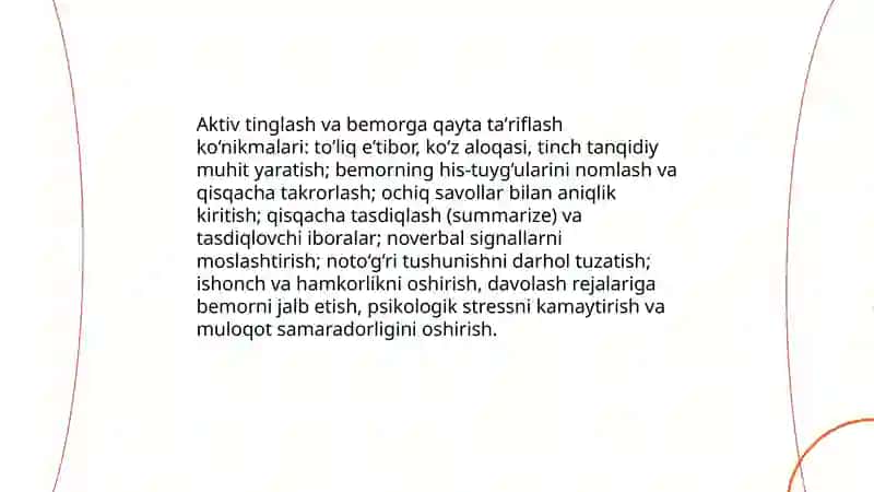 Potsient bilan verbal va noverbal muloqot koʻnikmalari 3