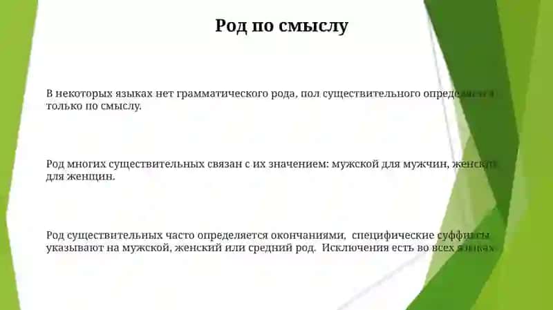 Определение рода имён существительных по значенияю и окончанию 3