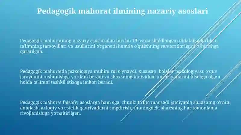 Pedagogik mahorat fanining nazariy asoslari va uning shaxs faoliyatidagi ahamiyati 3