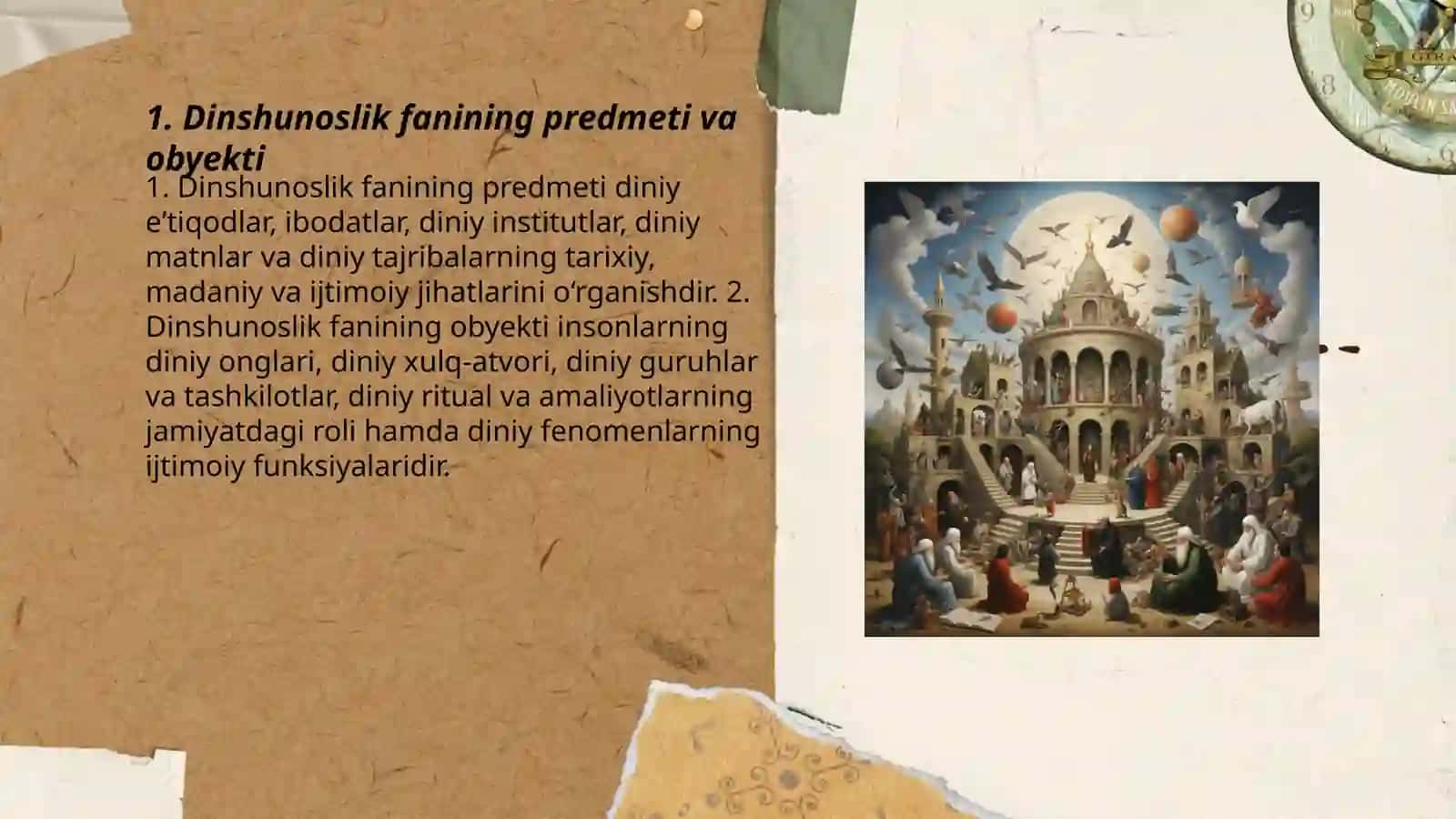 Dinshunoslik fanining predmeti, maqsadi va vazifalari 3
