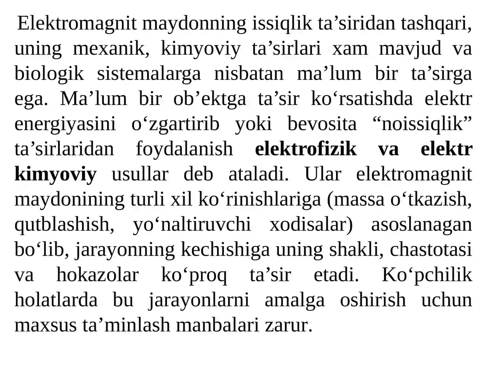 MATERIALLARGA ELEKTROFIZIK VA ELEKTROKIMYOVIY ISHLOV BERISH ASOSLARI 3