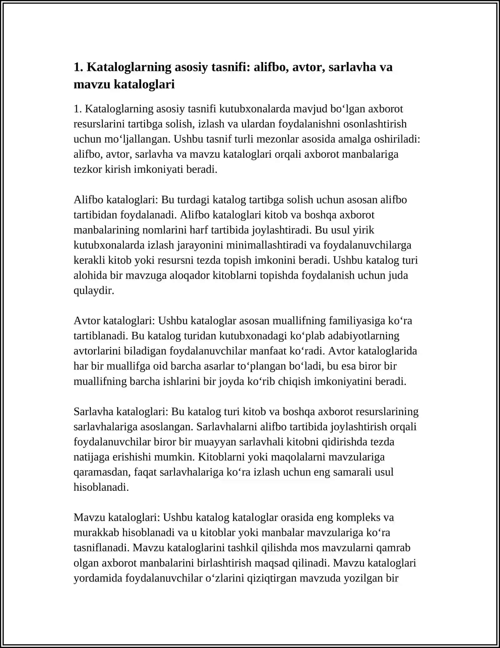 KUTUBXONA KATALOGLARNING TASNIFI 3