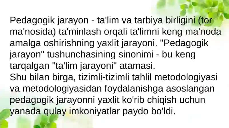 Yaxlit pedagogik jarayon 3