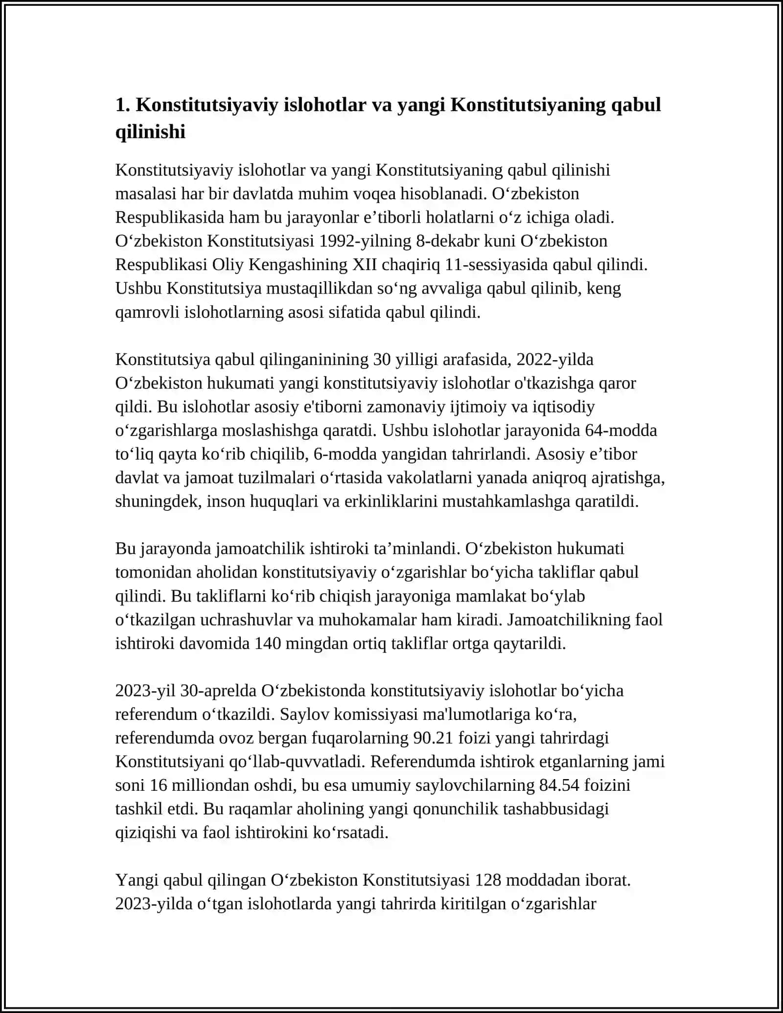 MUSTAQILLIK YILLARIDA DAVLAT BOSHQARUVI TIZIMIDA AMALGA OSHIRILGAN ISLOHOTLAR 3