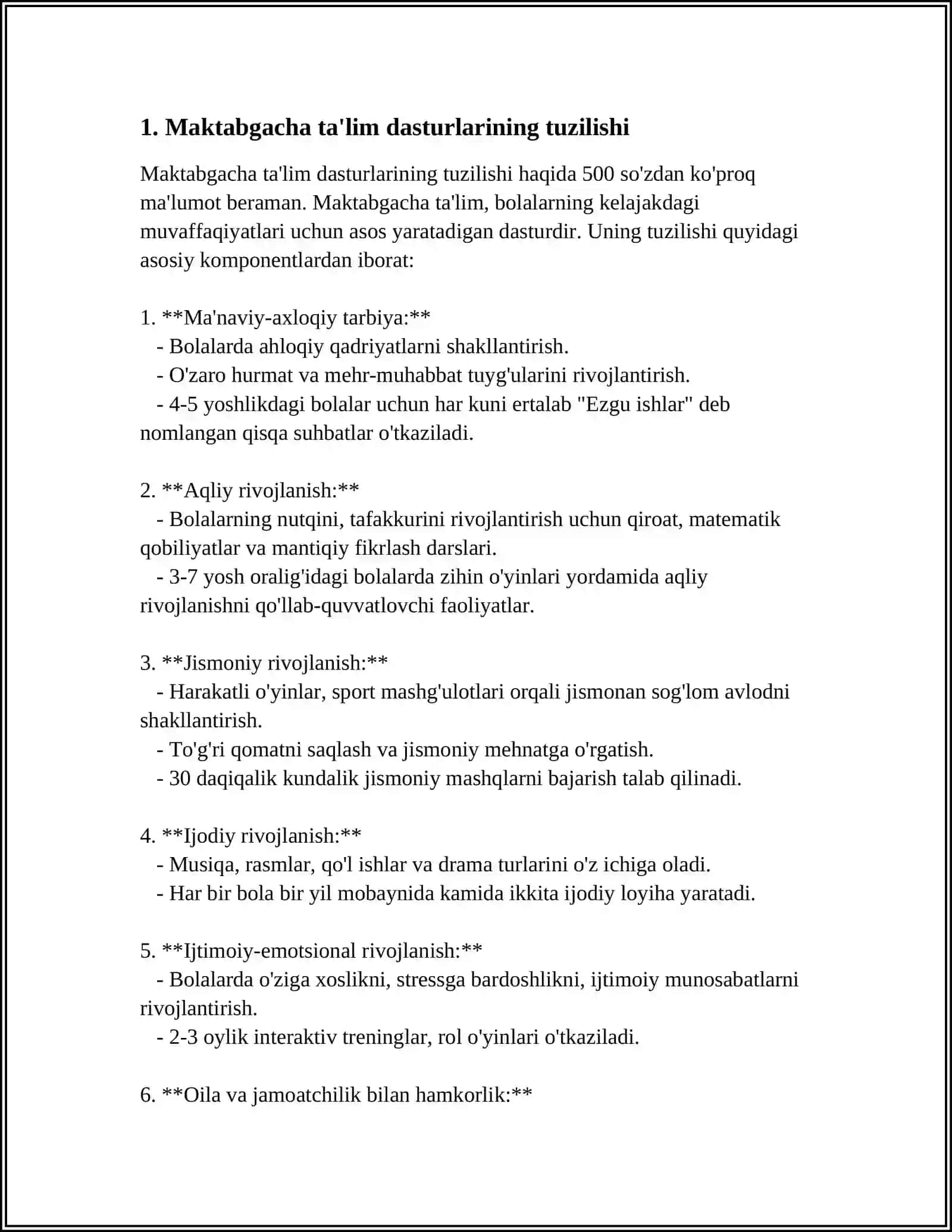 Maktabgacha Ta'lim va Tarbiyaning Davlat Standartlari 3