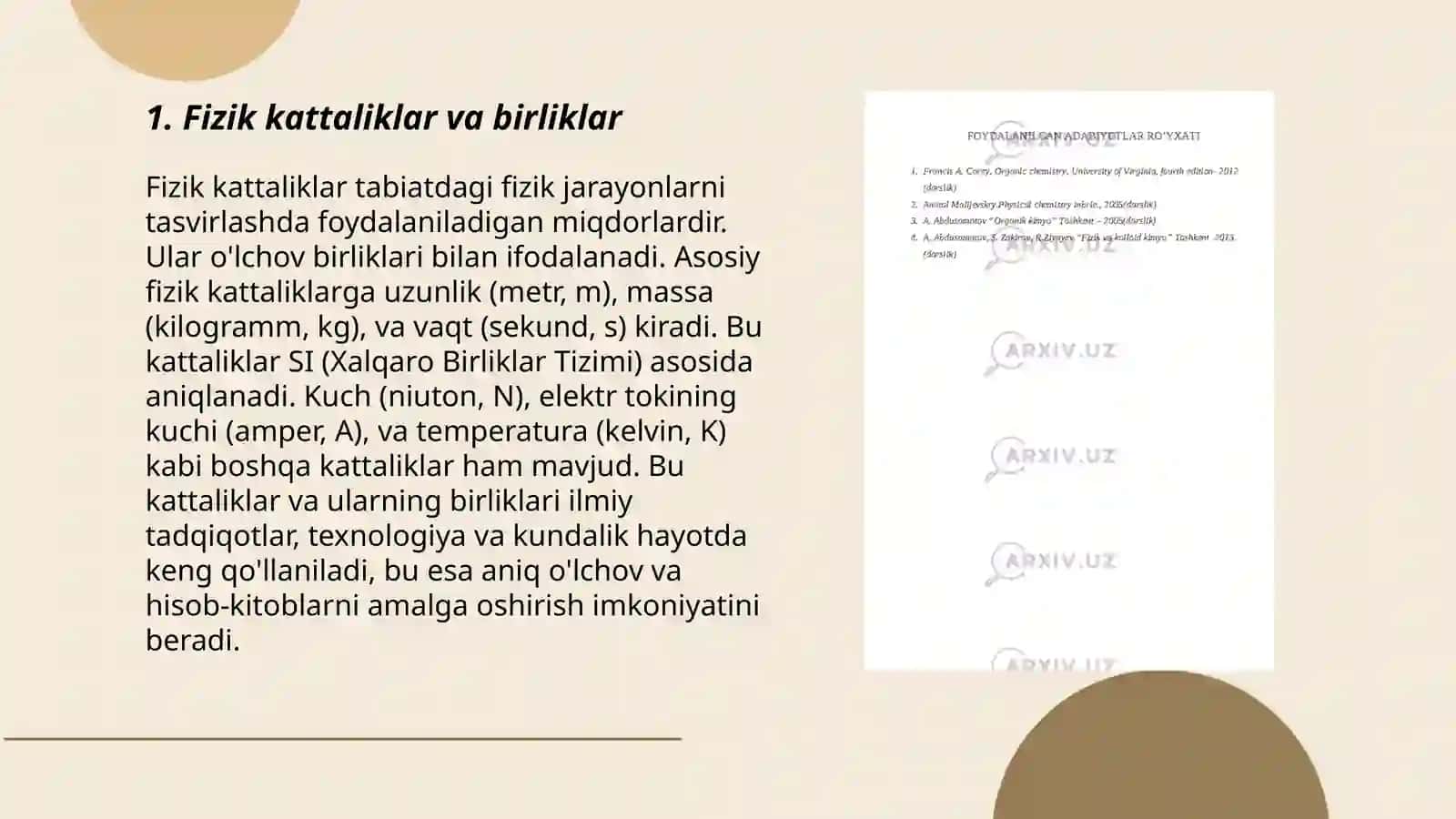 Fizik kattaliklar va birliklar 3