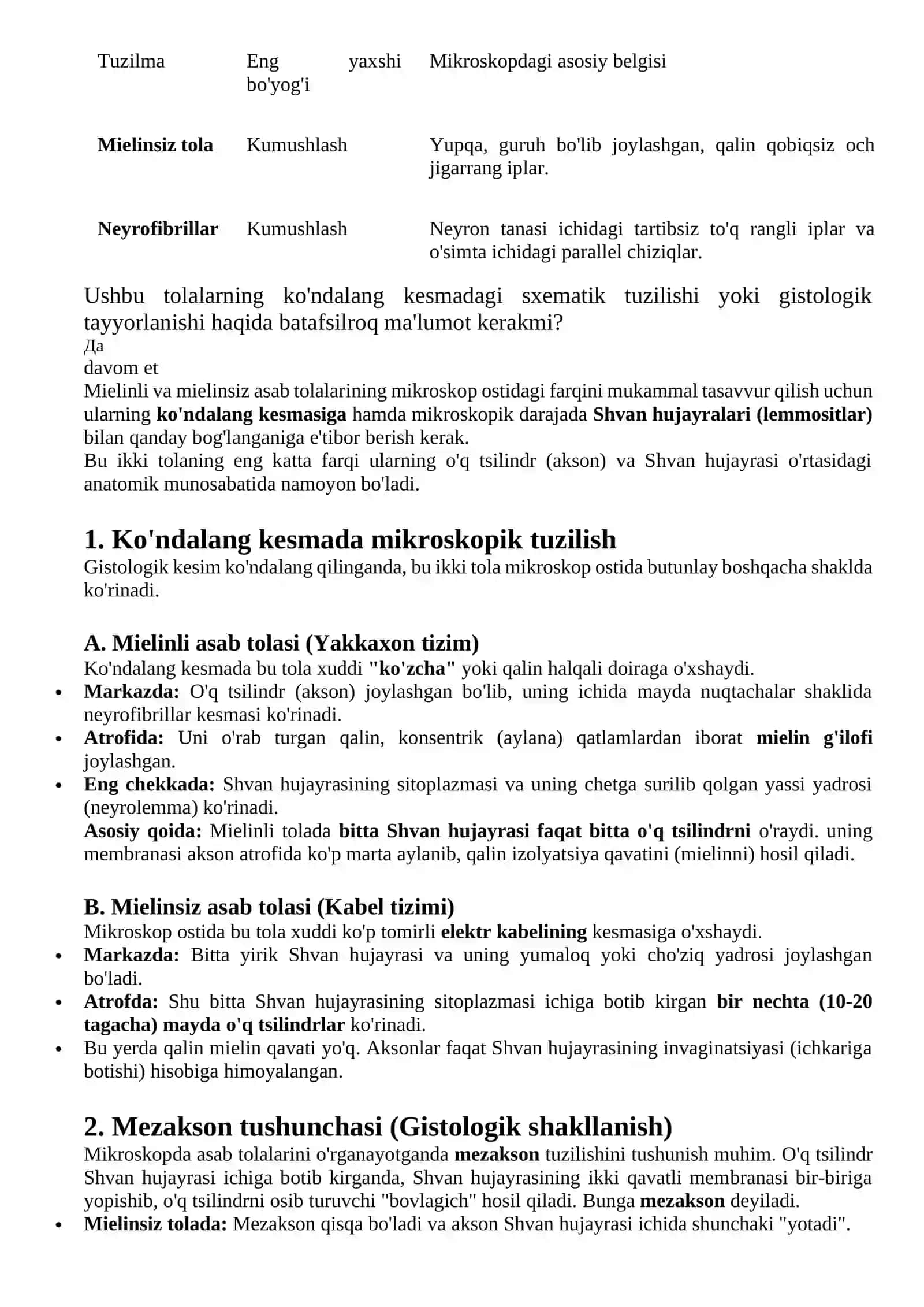 Neyrofibrillar mielinli va mielinsiz tolalarni mikroskopda topish tuzilishi 3