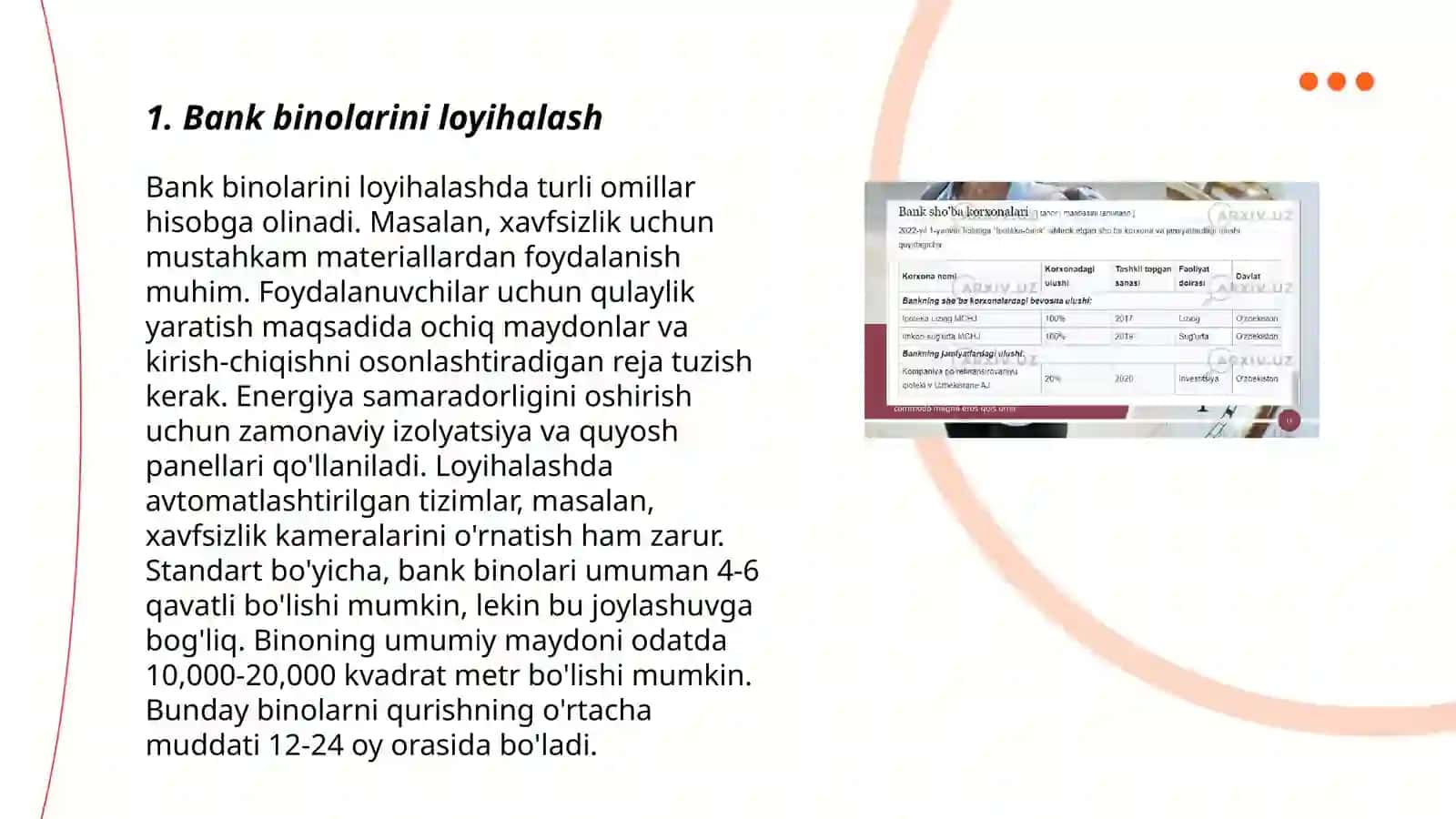 Bank binolarini loyihalash 3