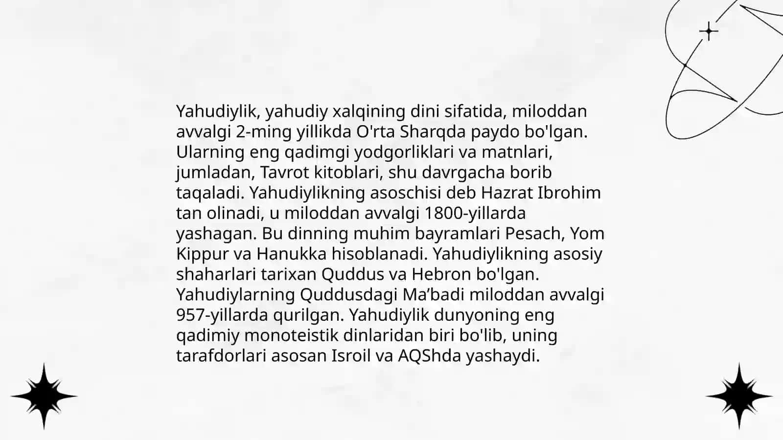 Yahudiylikning vujudga kelishi, evalyusiyasi va ta'limotida diniyfalsafy qarashlar 3