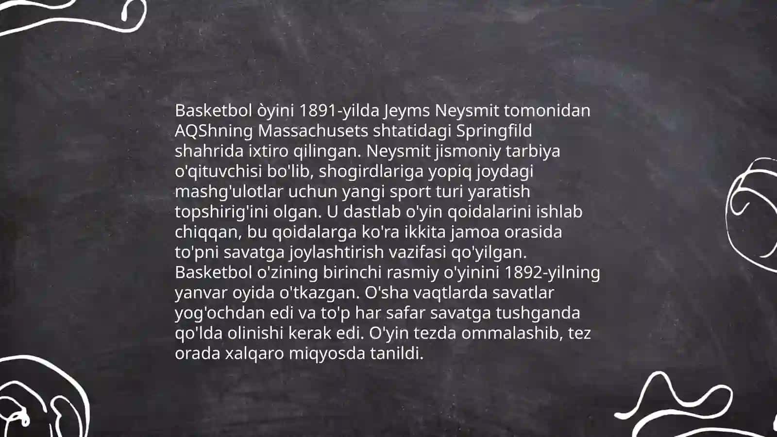 Basketbol òyining kelib chiqish tarixi va òyin qoidalari 3