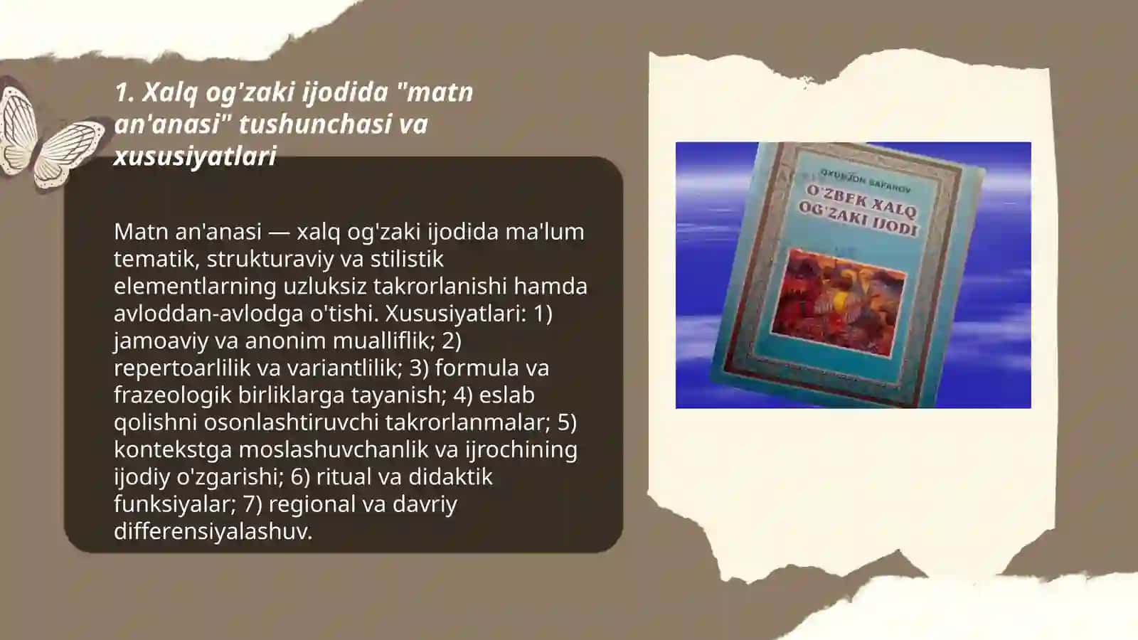 Xalq og'zaki ijodida "matn an'anasi" tushunchasi va xususiyatlari 3