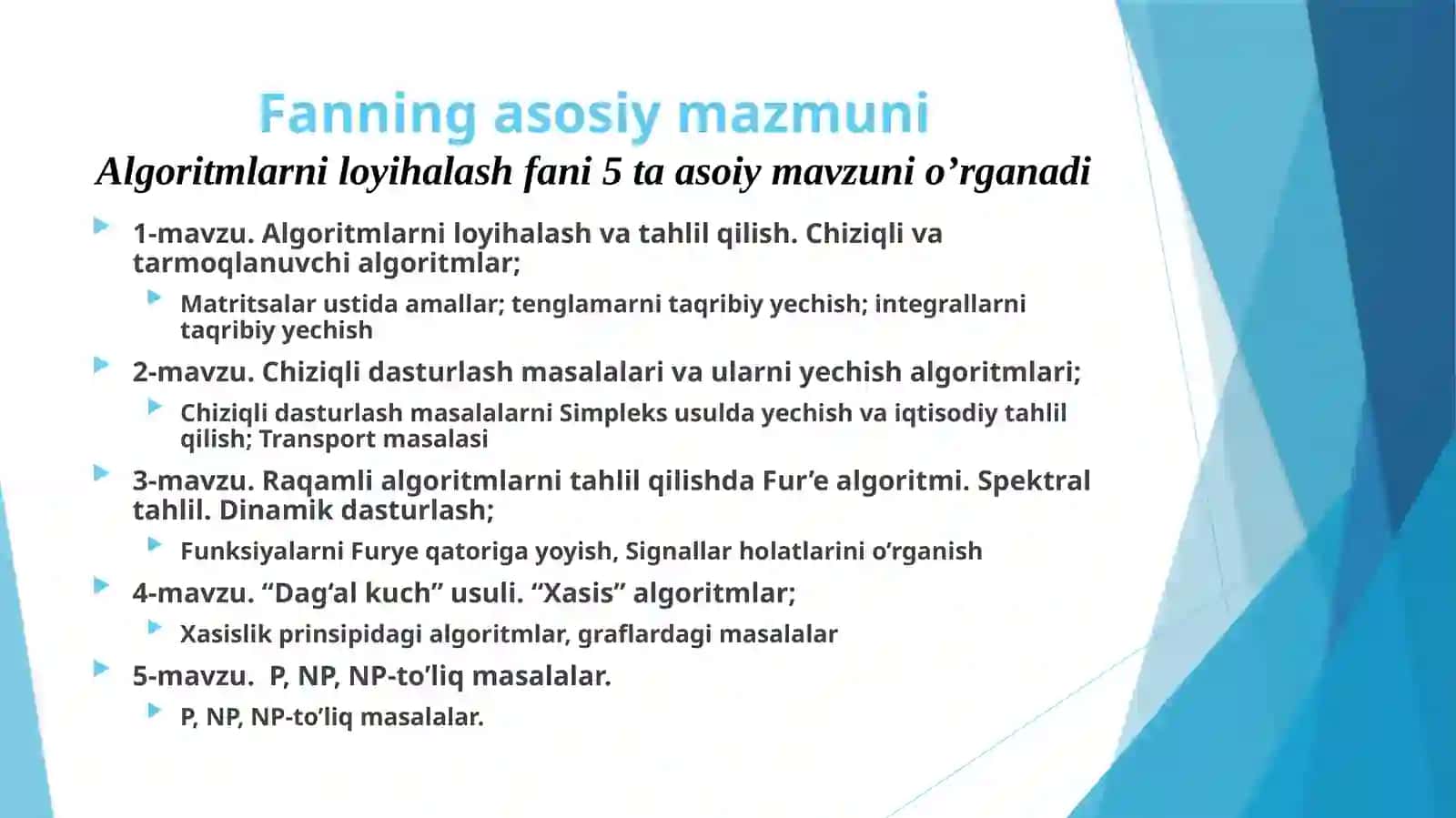 Algoritm tuzish prinsiplari 3