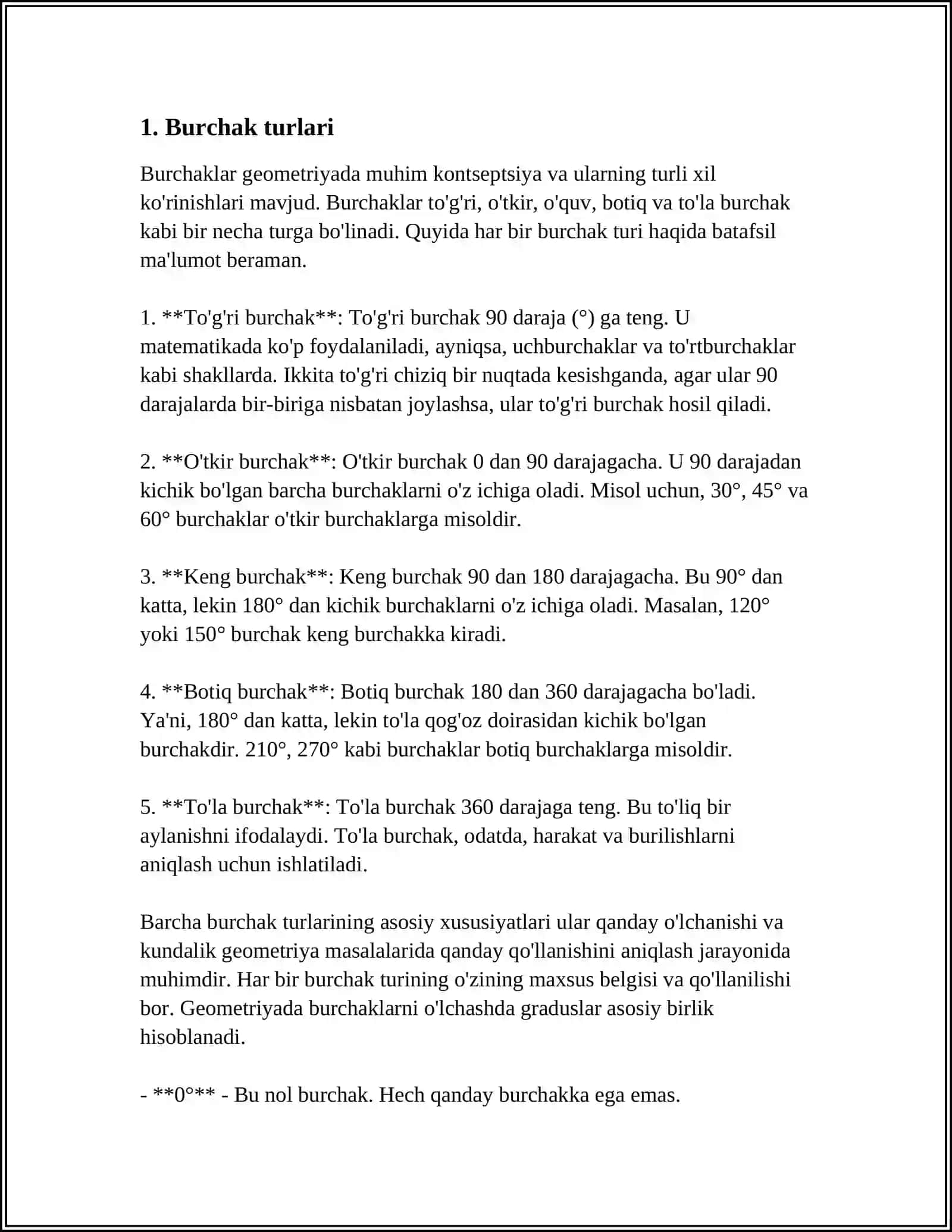 BURCHAKLAR. MASOFALAR 3